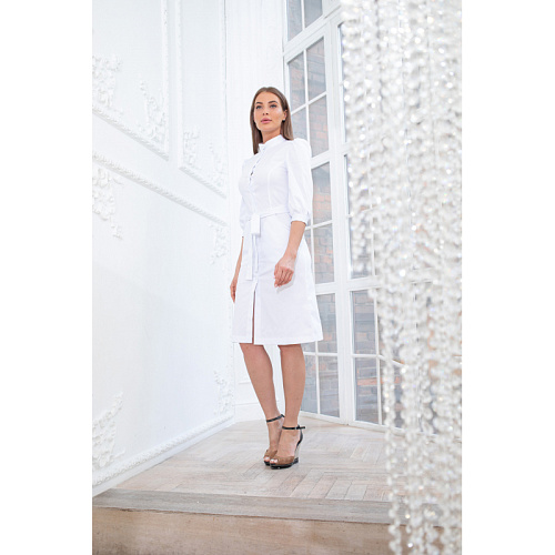 Платье Dr. Nice на пуговицах, белый, 42