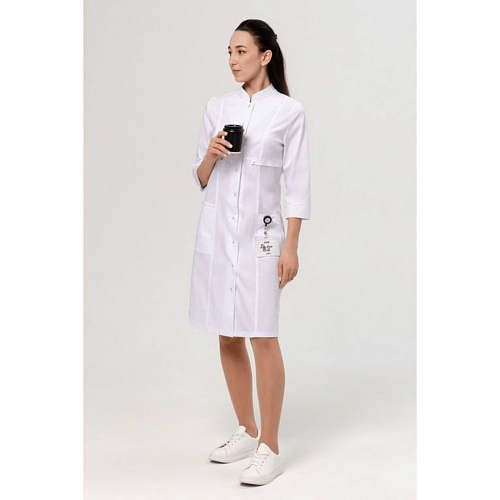 Халат женский 292 Ultra, 3/4 рукав, белый, 42