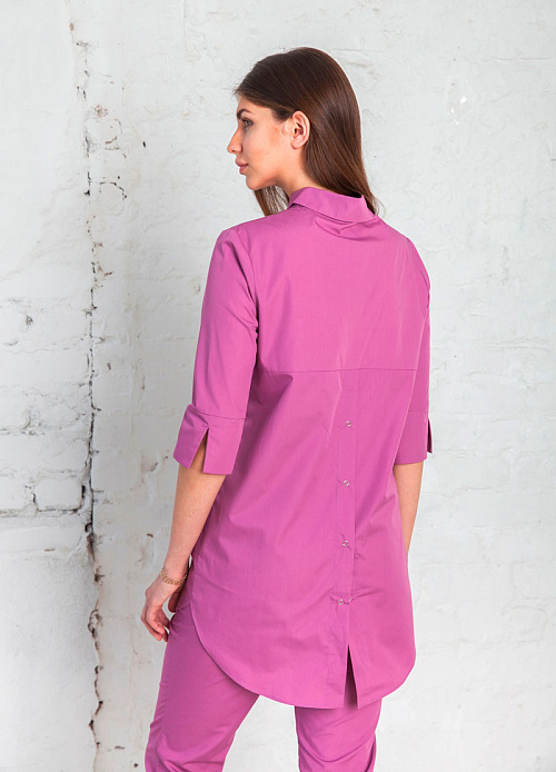 Рубашка женская на кнопках, сиреневый, 48