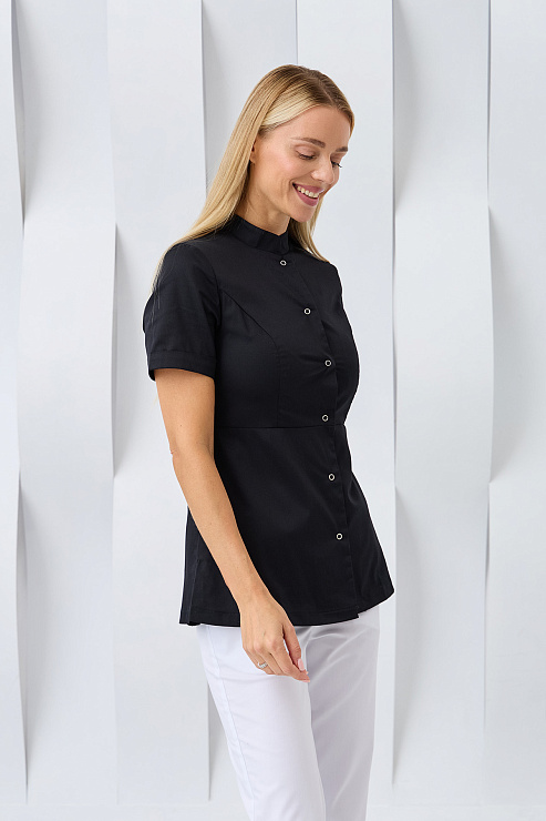 Туника женская Dr. Nice на кнопках, черный, 52