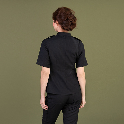 Рубашка женская на молнии Тезис TZ400, черный, 54