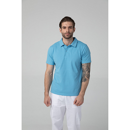 Поло мужское, голубой, 56