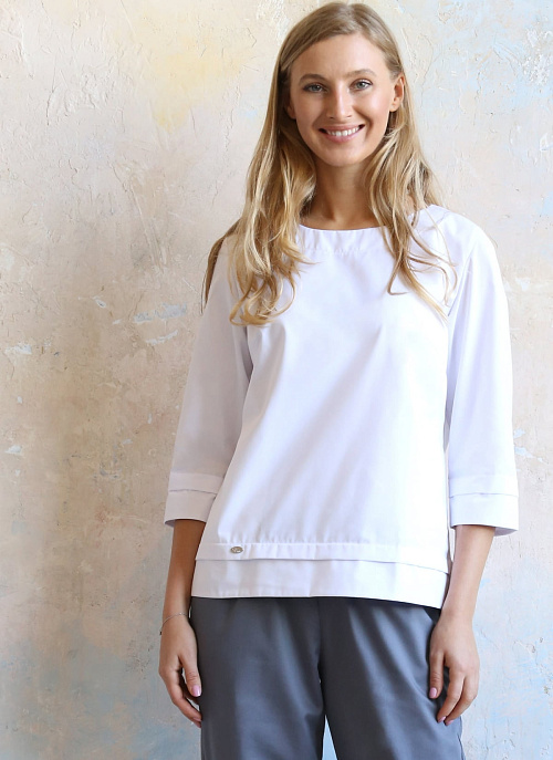 Блуза женская «Лодочка», белый, 50