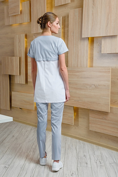 Блуза женская «Жемчуг», белый/серый, 42