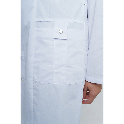 Халат женский на кнопках 248 Ultra, длинный рукав, белый, 42