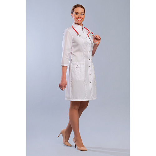 Халат женский на кнопках 248, белый, 60