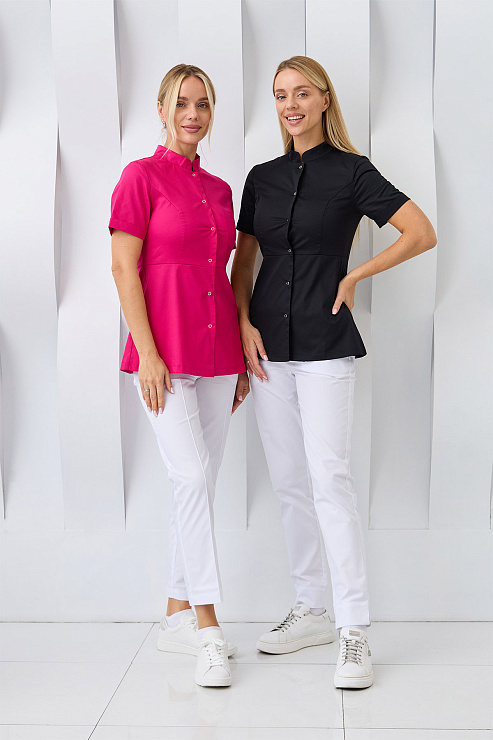 Туника женская Dr. Nice на кнопках, черный, 52