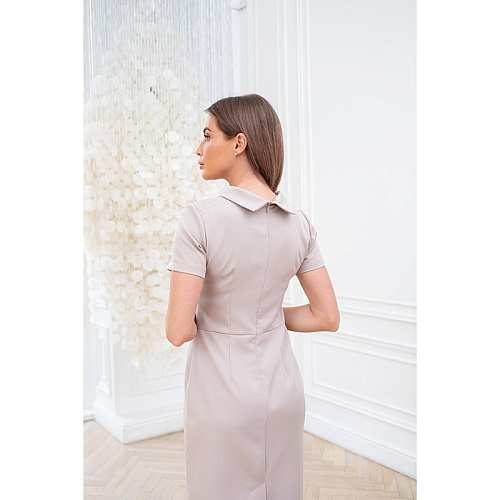 Платье Dr. Nice «Beauty» со стойкой, бежевый, 48