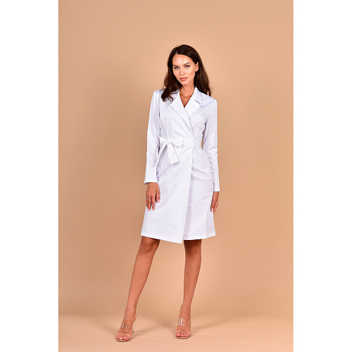 Халат женский тренч, белый, 56