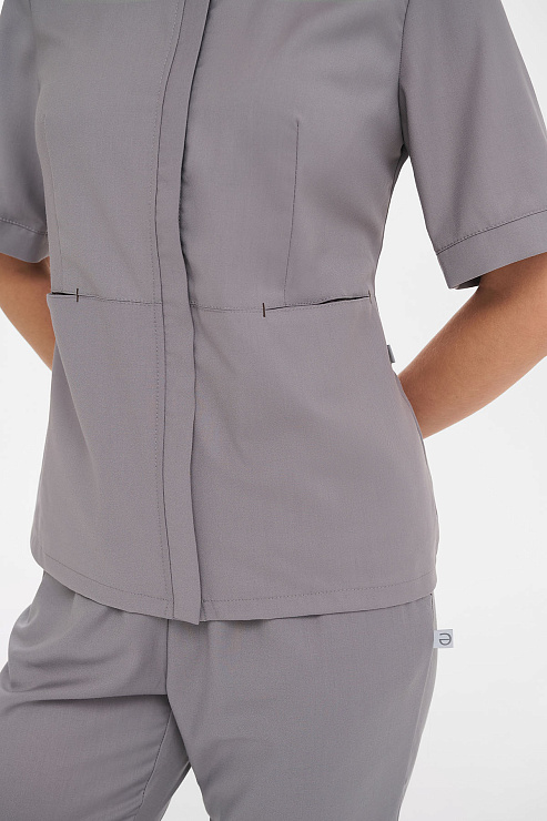 Рубашка женская на молнии Тезис TZ400, серо-бежевый, 42