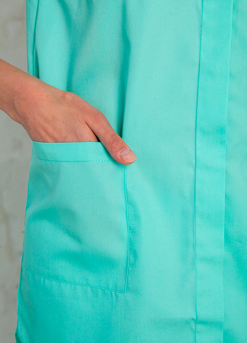 Рубашка женская на кнопках, аквамарин, 44