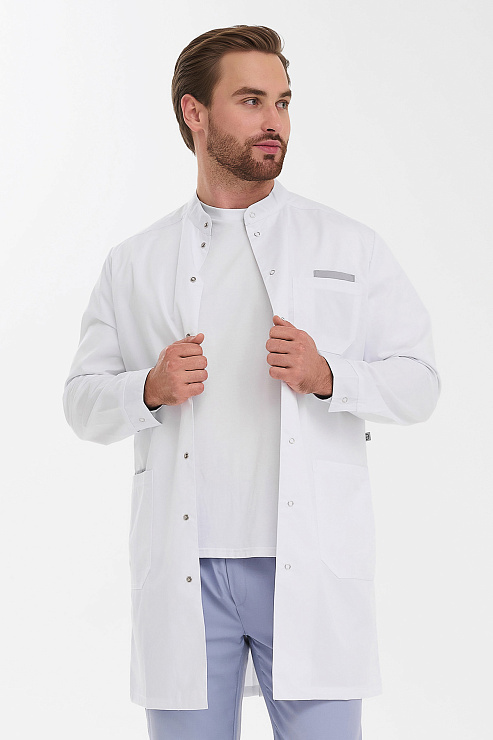 Халат мужской на кнопках Тезис TZ810, белый, 56