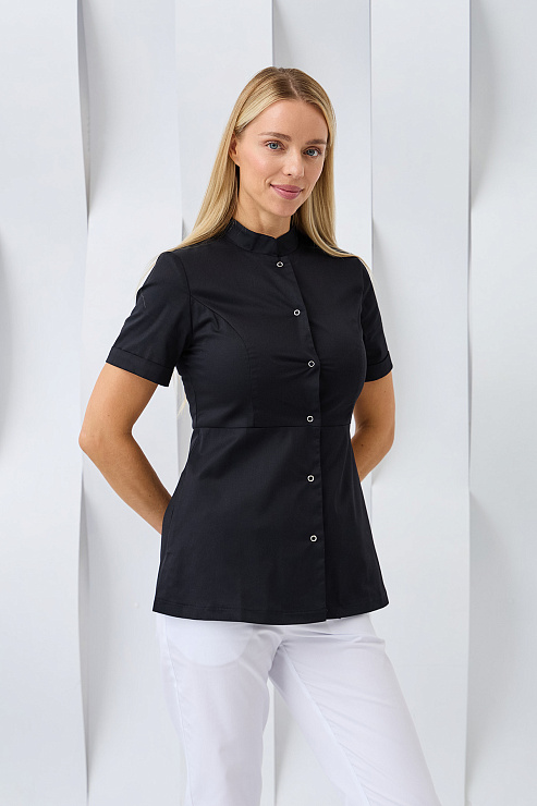 Туника женская Dr. Nice на кнопках, черный, 52
