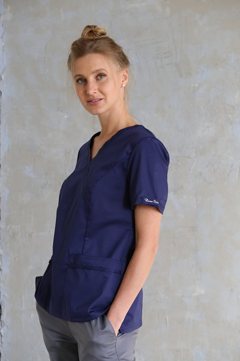 Блуза женская «Терра», тёмно-синий, 50