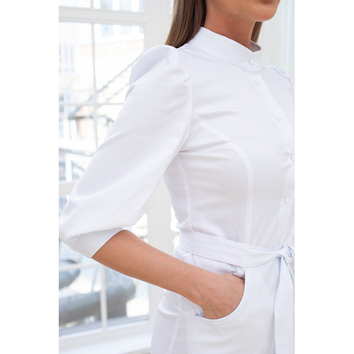 Платье Dr. Nice на пуговицах, белый, 42