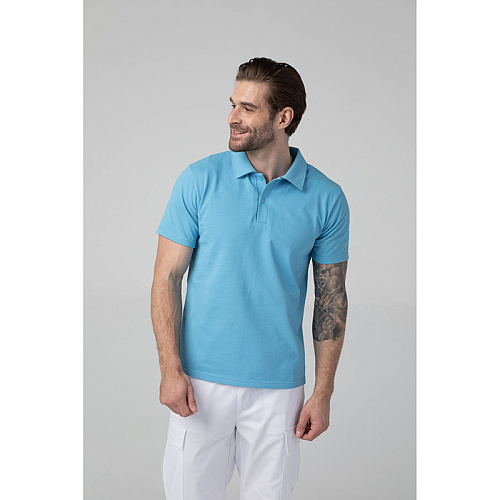 Поло мужское, голубой, 56