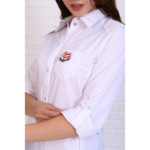 Халат женский 256, длинный рукав, белый, 56