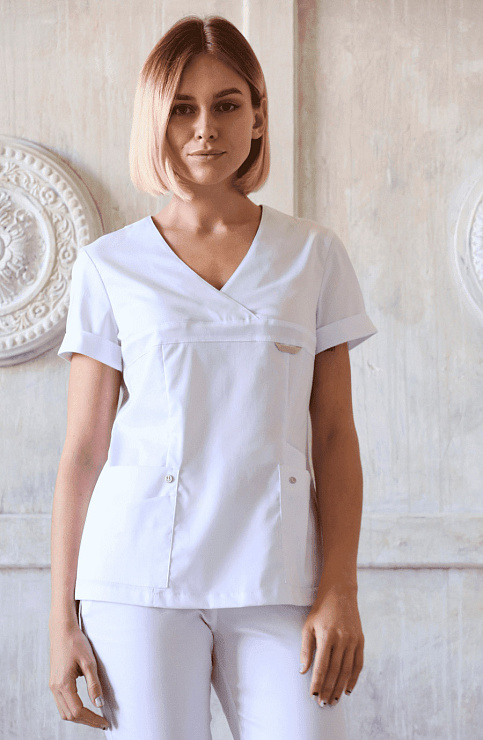 Блуза женская «Альфа», белый, 44